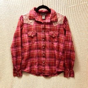WRANGLER Button Up w/ Lace LIKE NEW